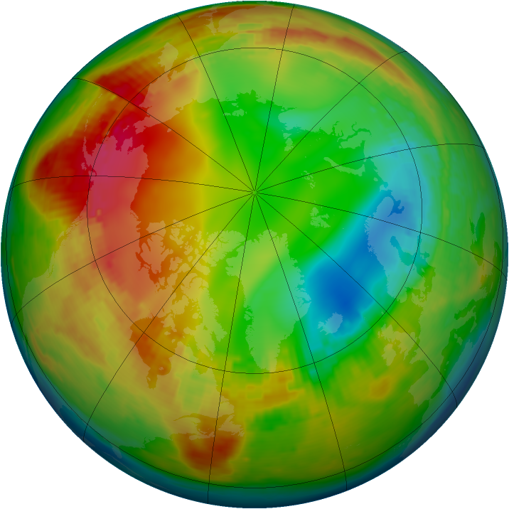 Arctic ozone map for 19 January 1979